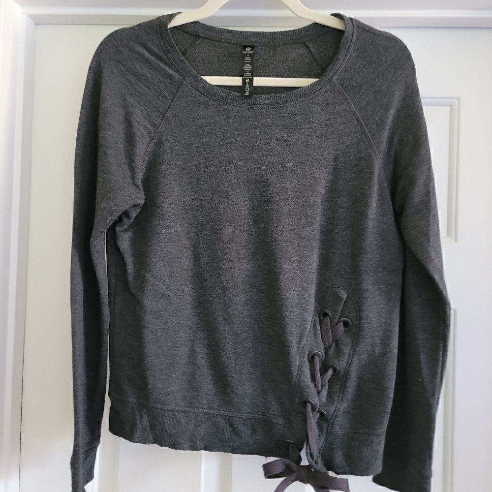Grey sweatshirt with side lace up‎